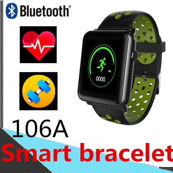 

106a smart sport браслет фитнес-трекер bluetooth ip67 для android sumsang watch intelligent band heart rate 115plus a6s f8 smart браслет