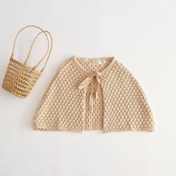 

fashion baby girls knit cloak, Blue;gray