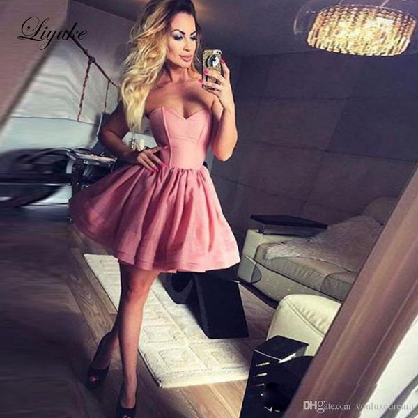 

lovely sweetheart a line homecoming dress sleeveless backless prom gown ruffles short cocktail graduation party dresses