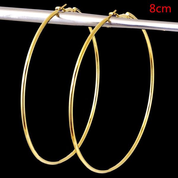 

40mm 60mm 80mm big hoop earring for women jewelry gold color bohemian statement punk round earrings fashion jewelry, Golden;silver