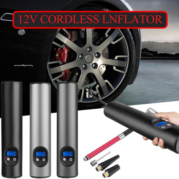 

12v tyre inflator cordless portable compressor digital car tyre pump for car bicycles tires balls swimming rings