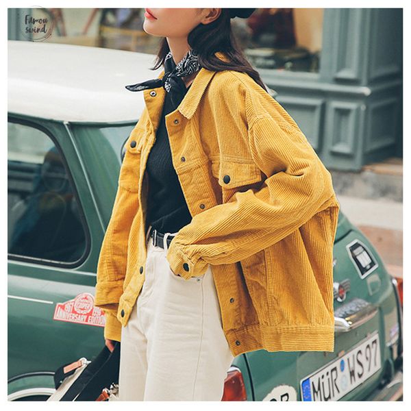 

новый 2019 bomber jacket с карманами хлопок вельвет женщины basic пальто стильная slim fit мода верхняя одежда, Black;brown