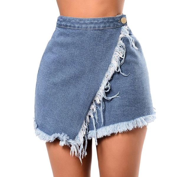 

summer women cowboy mini high waist short pockets blue denim skirts 401#, Black