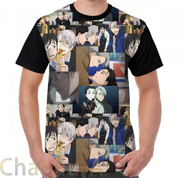 

victuuri t-shirt men funny printed t shirt women tees short sleeve casual tshirts, White;black