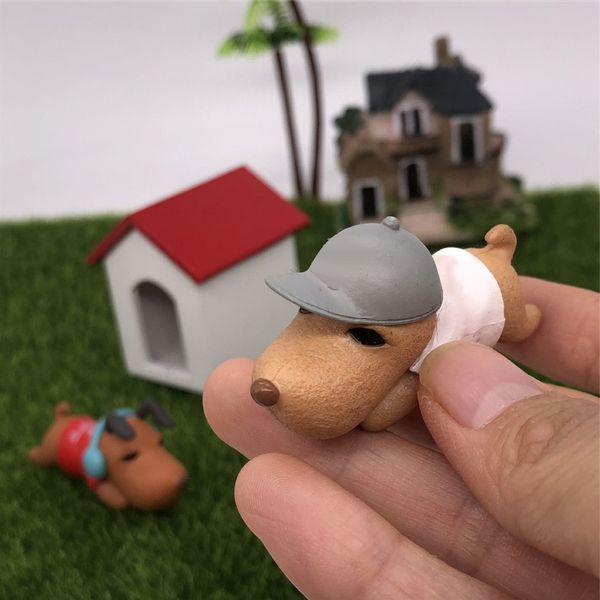 

simulation toys for kids house model toy 1:12 dollhouse garden miniature wooden kennel with dogs kids pretend play toy no8