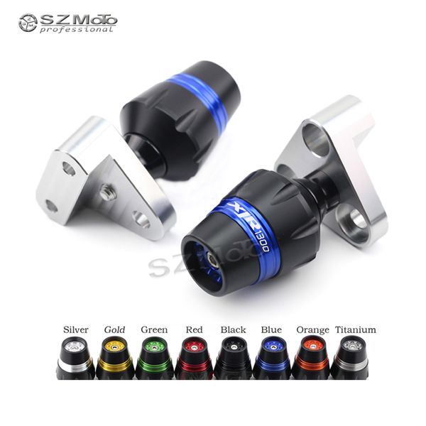 

frame slider crash protector for xjr1300 xjr 1300 1999-2016 motorcycle bobbins falling protection blue with cnc red