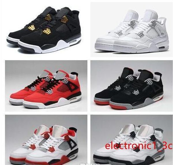 

4 pure money basketball shoes mens 4s bred royalty white cement sneaker motorsport outdoor sports sneakers