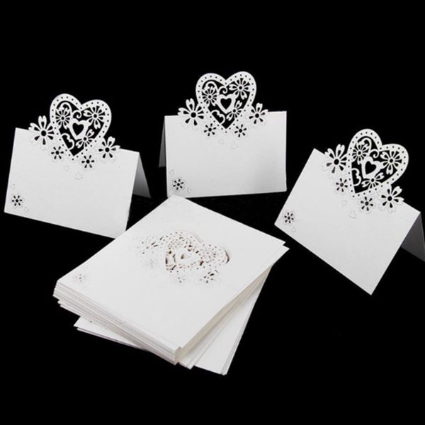 

50 pcs number name seat card vintage table butterfly reception table wedding birthday laser cut heart place cards party decor