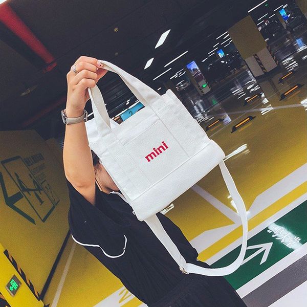 

korean version of the embroidery letter canvas shoulder bag handbag simple wild girl shoulder bag diagonal cross
