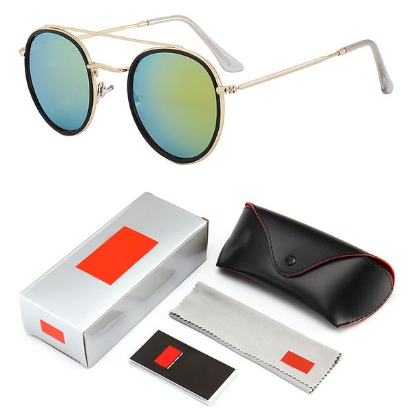

2020 fashion modern 3647 round metal style gradient sunglasses classic vintage brand design sun glasses oculos de sol with logo, White;black