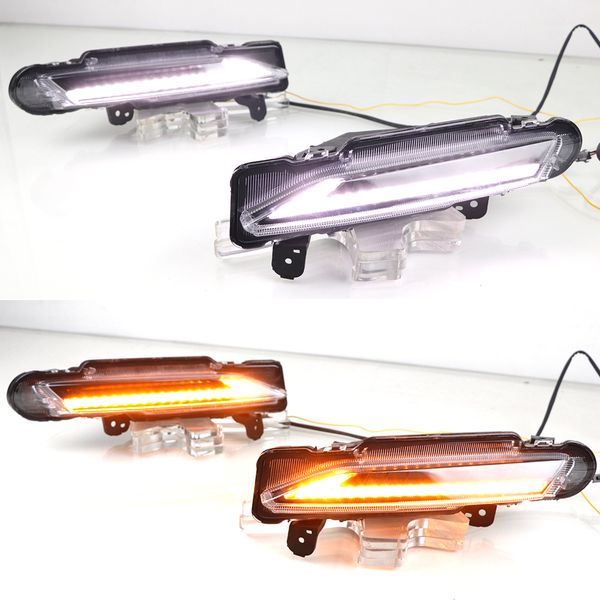 

1 set drl for toyota yaris 2017 2018 2019 led car daytime running light daylight driving yellow turn fog lamp