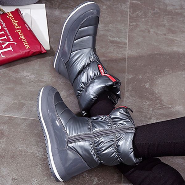 

ankle winter 2019 shoes women's waterproof red booties female footwear snow for women platform boots mx200324, Black