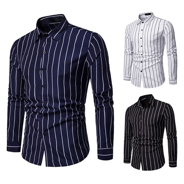 

mens business shirt fashion style male casual shirt long-sleeves fashion slim plus size men shirt with 3 colors asian size s-2xl, White;black