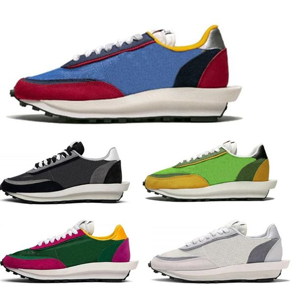 

sacai ldv waffle running shoes for men women black white grey pine green gusto varsity blue mens trainers fashion sports sneaker