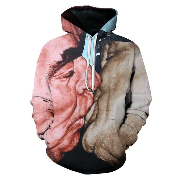 

2019 new 3d sweatshirt women men skull print hip hop pullover hoody sweatshirts autumn winter, Black