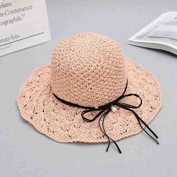 

myzoper new fashion 2019 korean version casual bow visor straw hat tide summer outdoor sunhat beach hat women's, Blue;gray