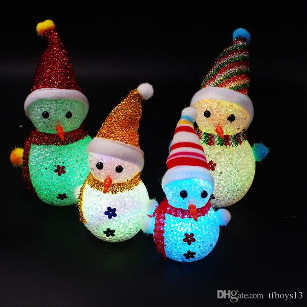 

19cm wholesale christmas snowman led toys colorful flash snowman toys night lights gift xmas holiday christmas led snowman toy decorations