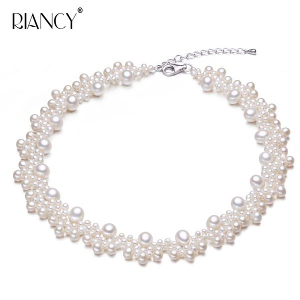 

fashion hand-made freshwater pearl choker necklace for women,fashion natural pearl necklace luxurious wedding gift, Silver