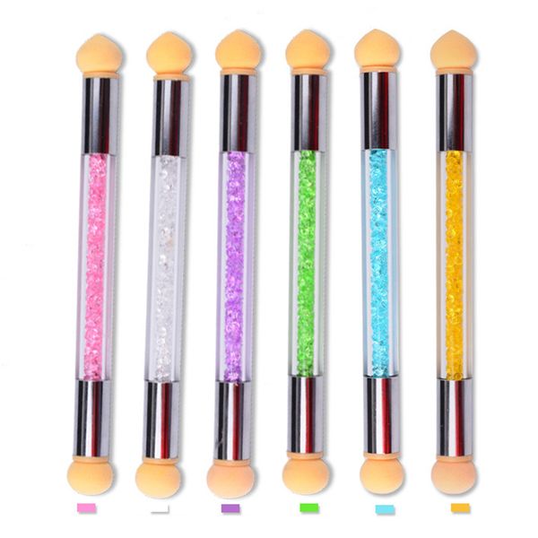 

1pc new portable double end nail art gel polish color gradient brush nail stamping blooming pen manicure tools, Yellow