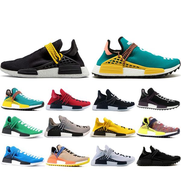 

High Quality Human Race Hu trail pharrell williams Running shoes Men Nerd black cream mens trainer women designer sports sneakers US 5-12
