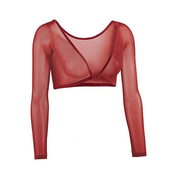 

womens blouse women both women side short sleeve wear sheer seamless arm shaper crop black,white,red,navy,blue,khaki colors 25