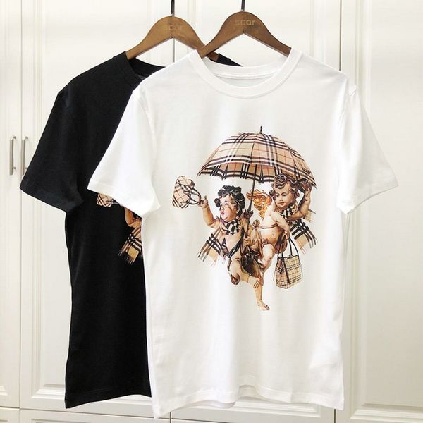 

De igner brand men t hirt luxury t hirt italy fa hion cla ic hor e plaid cupid england bur t hirt clothing ca ual tee top 2019 ummer