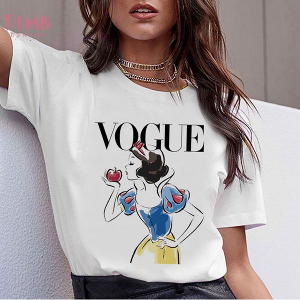 

vogue harajuku футболка летняя graphic ullzang футболка корейских kawaii уличная тенниски 90с смешные принцесса мультфильм тройники женский, White