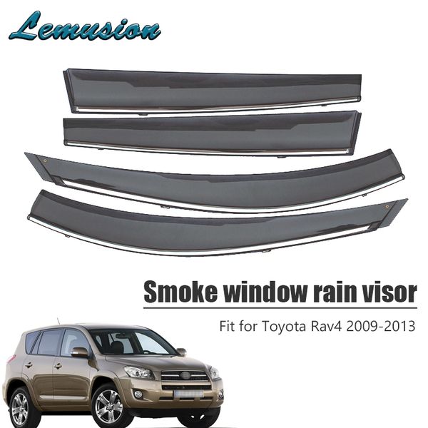 

4pcs smoke window rain visor for toyota rav4 2009 2010 2011 2012 2013 vent sun deflectors guard abs car accessories