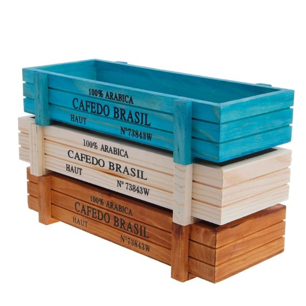 

garden plant pot decorative vintage succulent planter wooden boxes crates rectangle table flower pot gardening device