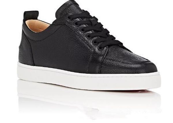 

2018low red bottom sneakers for mens luxury black leather fashion casual mens womens shoes designer leisure wholesale d09