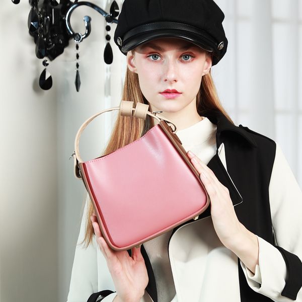 

designer luxury handbags purses women's leather simple bucket saddle crossbody bag wild shoulder bag leather handbag 9036