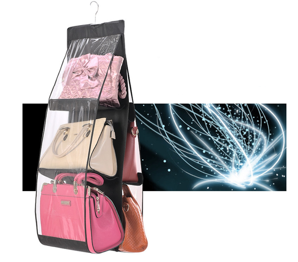 

hanging 6 pockets bags organizers shelf bag storage holder wardrobe and closets