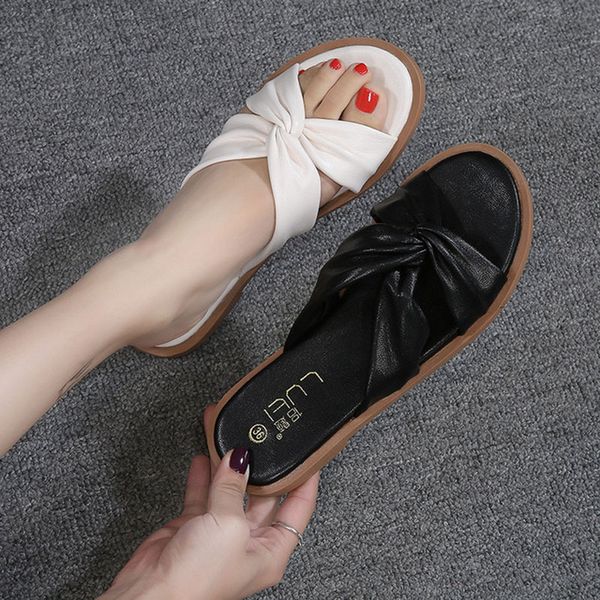 

2019 beach women slippers sandals women slippers flat heel casual ladies shoes outdoor female slides big size 34-43, Black