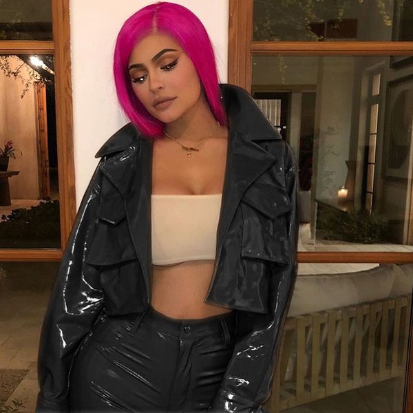 

2020 women's dark punk style pu leather short highlight casual women's motorcycle motorcycle jacket jacket style coat, Black