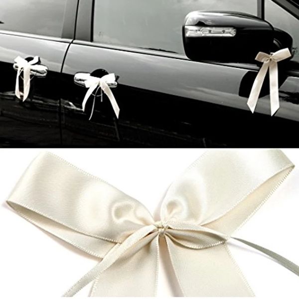 50 pcs / pack Grosgrain Satin fitas para casamento festa de natal pew fim decoração arco fitas carros cadeiras decorações bowknots