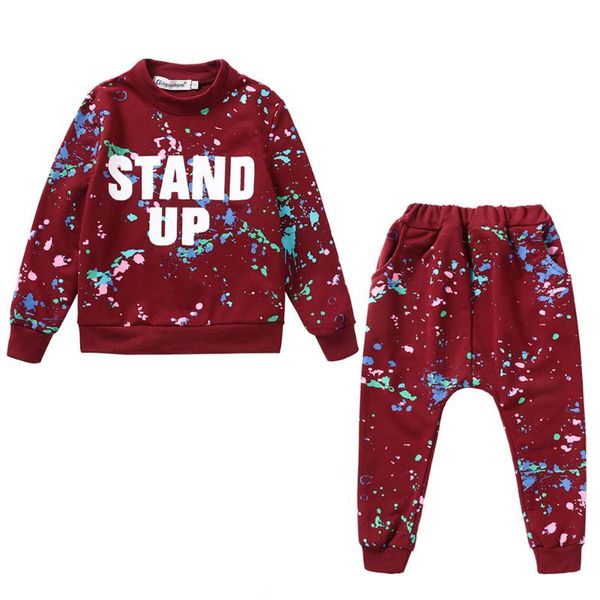 

fashion girls tracksuit baby kids sport clothes set colorful letter printed children suit clothing set, White