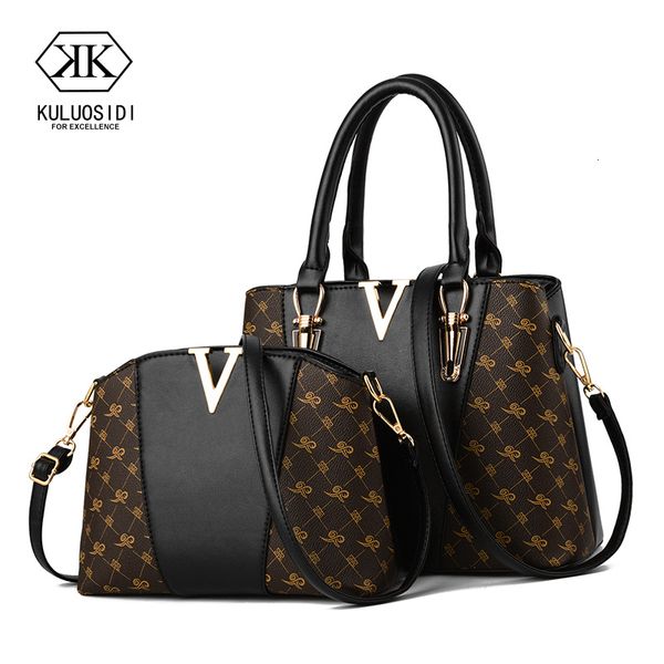 

women bags set 2 pcs leather handbag women tote bag ladies hand bags for women 2019 messenger bag sac a main femme cj191209