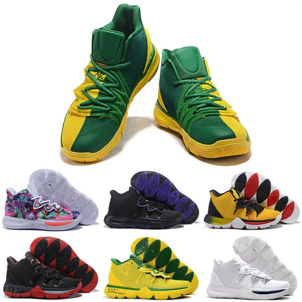 

fashion kyrie shoes 5 sports sneakers irving 5s mens kids basketball shoes mamba mentality x rokit ep oreo duke bhm ikhet men sneakers, Black