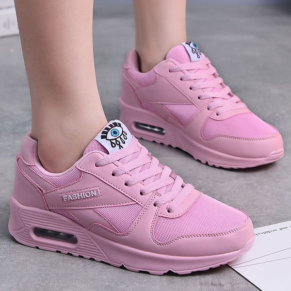

mwy women casual shoes vulcanize female fashion sneakers zapatillas de mujer lace up breathable leisure footwears flat shoes, Black