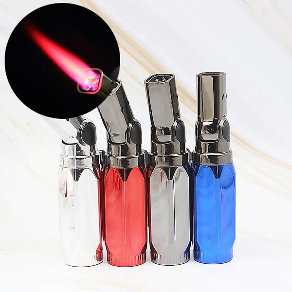 

1300c butane scorch torch fourfold jet flame torch butane refillable micro culinary torch movable nozzle cigarette cigar light with display
