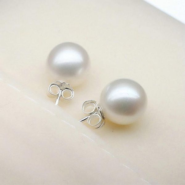 

wholesale jewelry pearl earrings for women 925 sterling silver plated wedding ear stud earing ear ring earings 6/8/10 mm fashion accessories, Golden;silver