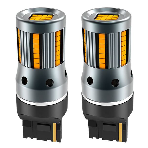 

2pcs no error hyper flash turn signal lamp t20 7440 w21w led bulb 1156 ba15s p21w canbus car lights amber yellow 12v