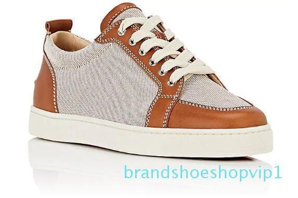 

factory wholesale grained leather classic rantulow flat leather sneakers red bottom shoes junior lowcut mens shoes red sole t7, Black