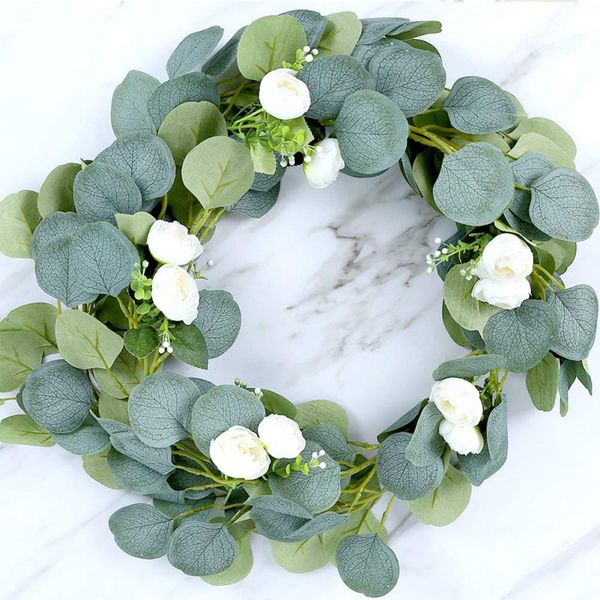 

artificial eucalyptus garland cloth eucalyptus vines wedding background wall decor flower arrangement 1.7m