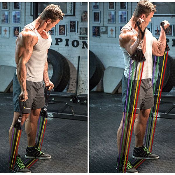 

resistance bands with foam handles home gym work out equitment crossfit yoga rubber pulling loop exercise muscle grip training