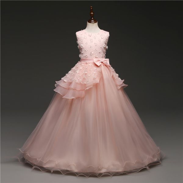 2020 Новые свадебные платья для девочек из 14 лет TULLE LOCE LONG KIDS PRINCESS Платье формальная детская одежда Vestidos