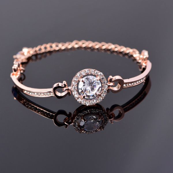 

европейский и американский стиль кристалл браслет женщин циркон корейской версии простого новый стиль восемь сердца восемь стрелки темпераме, Black