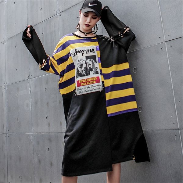 

2019 autumn irregular lengthened large size women's casual fashion loose long sleeve t-shirt women 2019 autumn irregular lengthened lar, White