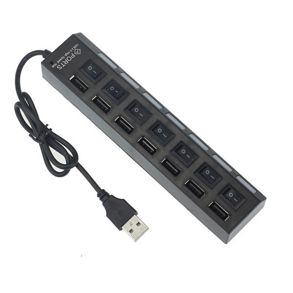 

fashion new 7 ports led usb 2.0 adapter hub power on/off switch for pc lapvery nice
