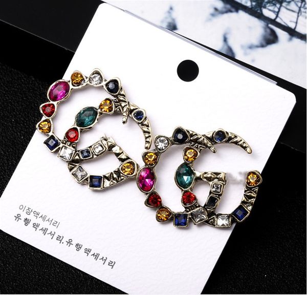 

2020 new crystal fashion alphabet earrings rhinestone geometric earrings european and american jewelry, Silver